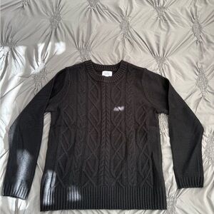 Croft & Barrow Black Cable Knit Crewneck Sweater